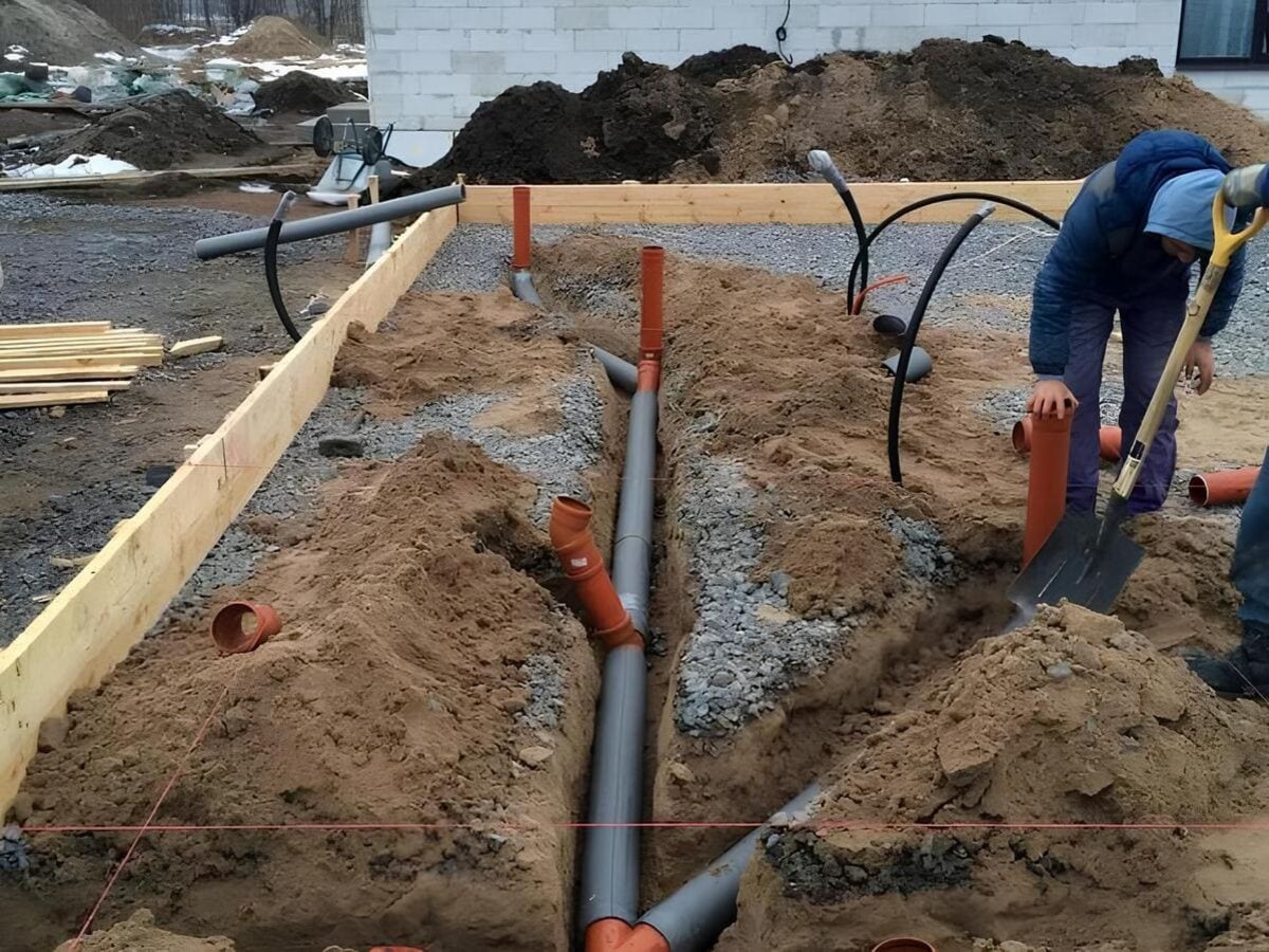 Монтаж наружной канализации